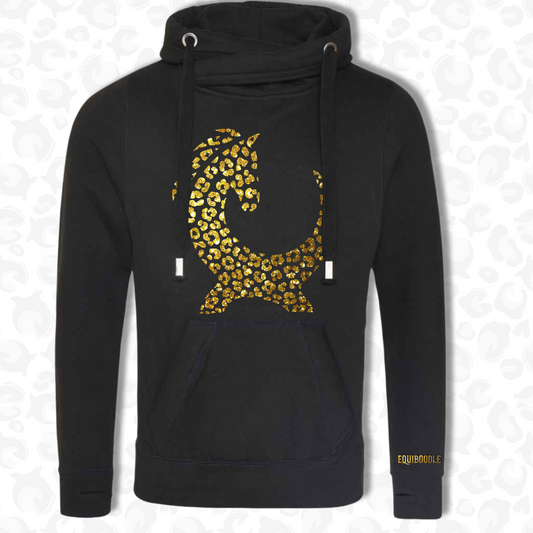 Equiboodle Vixen Cowel Neck Jumper - Black Gold Sparkle - LAST FEW