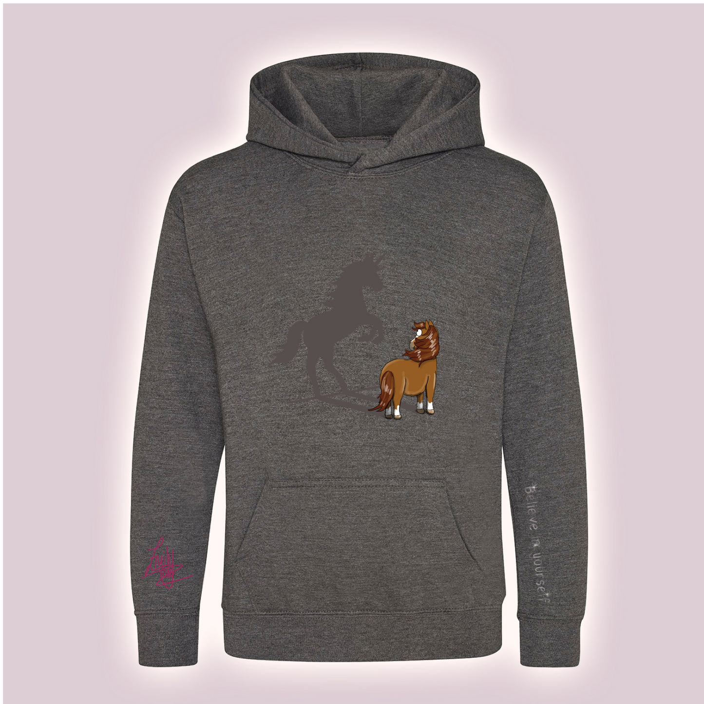 Equiboodle Emily Cole Kids Cub Hoodie -  Chestnut Believe In Yourself