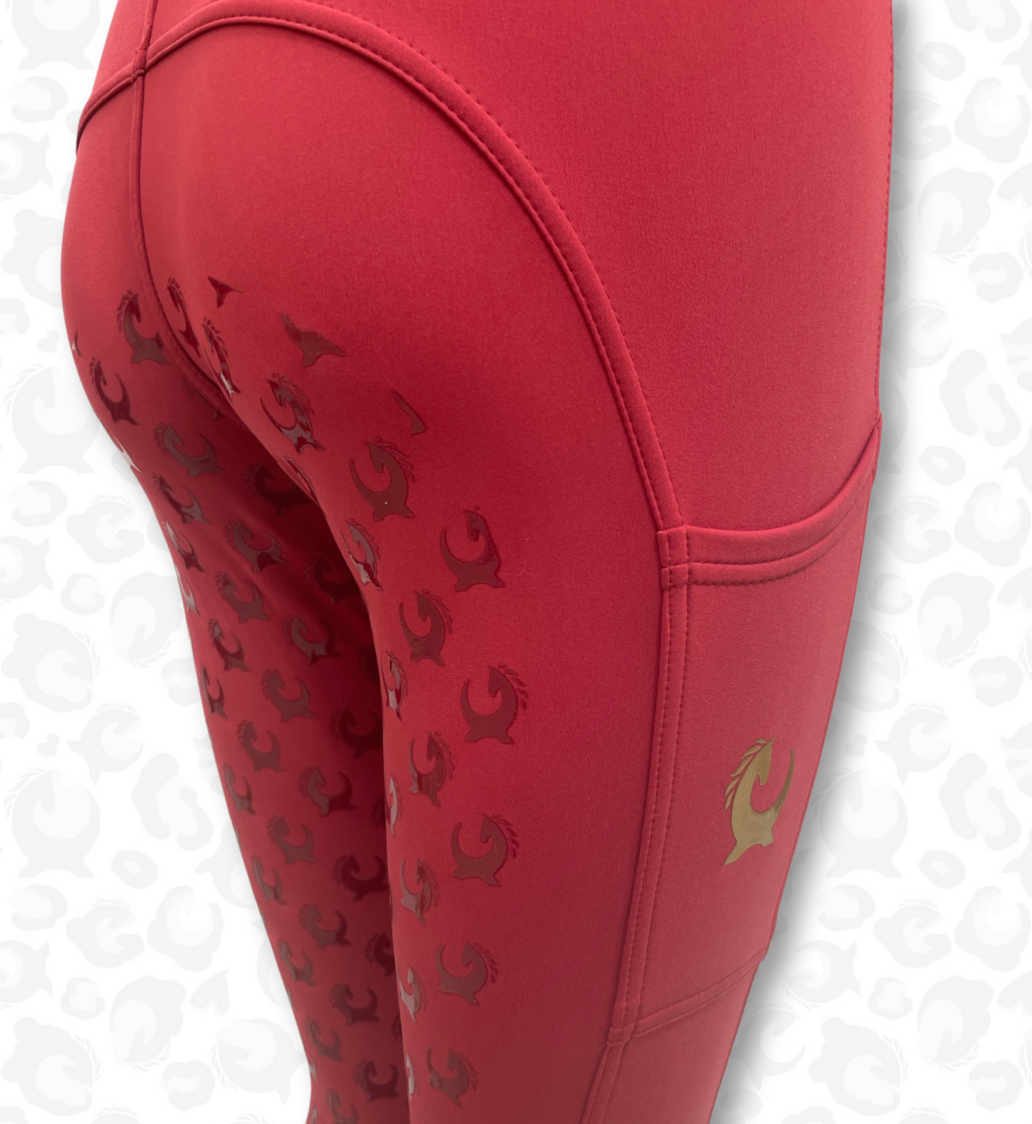 Equiboodle Riding Tights - Berry Fleece Lined XL 30-36”