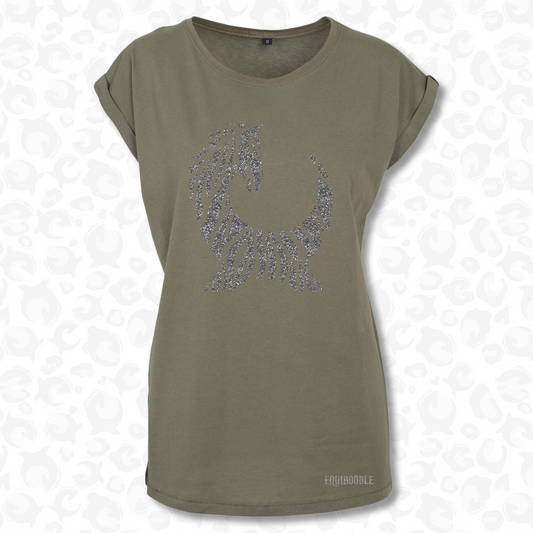 Equiboodle Hotshot T Shirt - Zebra Khaki/Silver Sparkle