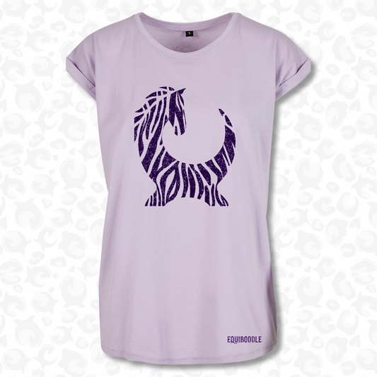 Equiboodle Hotshot T Shirt - Zebra Lavender/Purple Sparkle